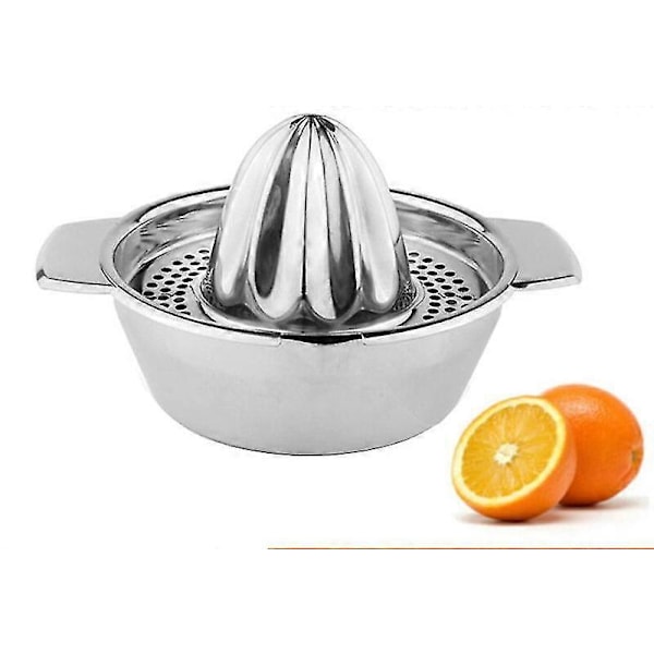 Citronpresser i rustfrit stål, juicer med skål til appelsiner, citroner og frugt, hjemmelavet juice i køkkenet 5.29