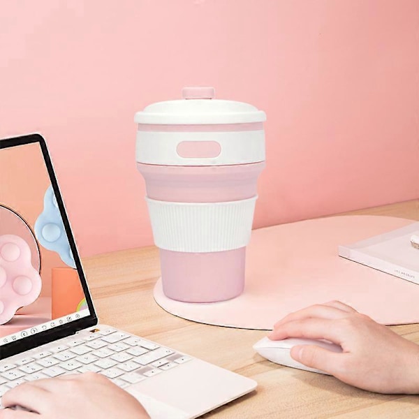 Blå Sammenklappelig Vandkop Silikonekop 350ml Praktisk Sammenpresselig Foldbar Kaffekop
