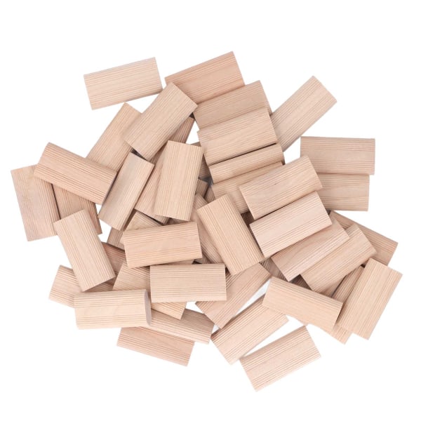 50PCS Wood Dowel Stopper Beech Insertion Dowel Block for Woodworking Furniture Splicing 6x20x40MM