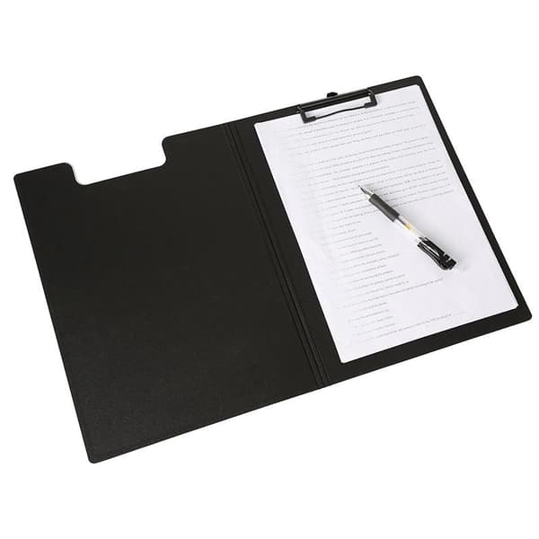 A4 Paper Minister -kansio, jossa läppä, musta