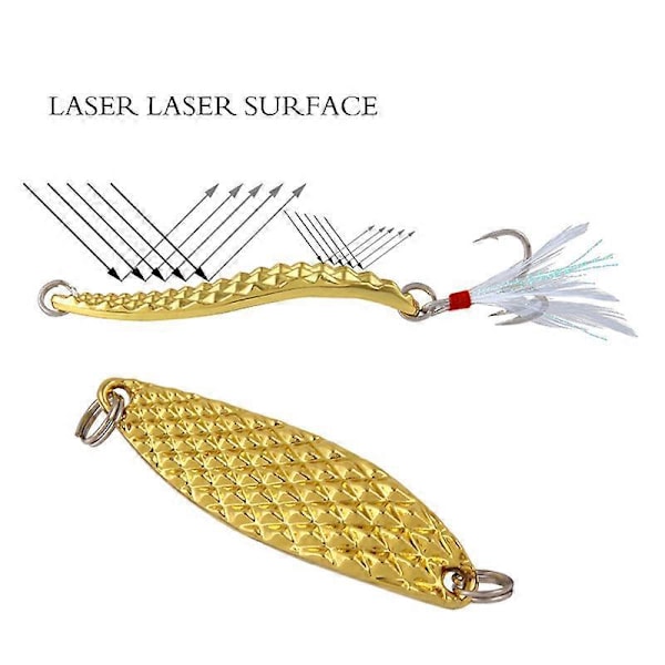 5 stk. Skeer Hårde Fiskelokker Treble Kroge Metal Fiskelokke Agn Fisketilbehør (15g Lys Sølv)
