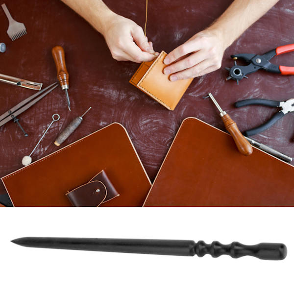 Black Wood Leathercraft Edge Burnisher Lær polert slipeverktøysett (slankt rundt hode)