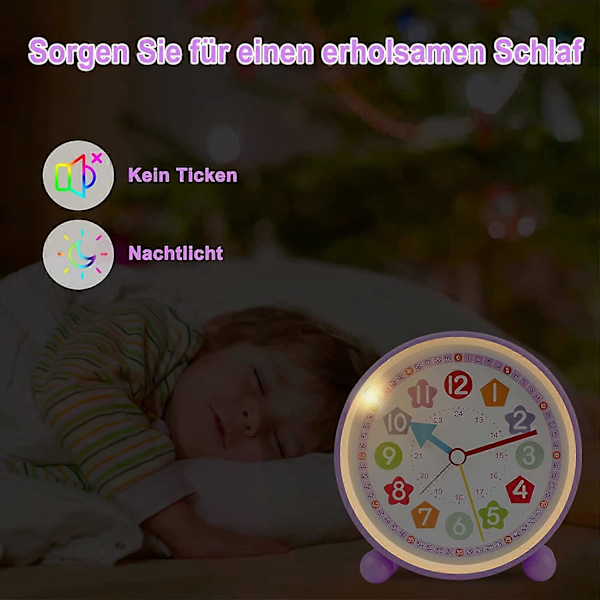 Barn Väckarklocka Pojke Flicka, Analog Barn Väckarklocka, Tyst Icke Tickande Väckarklocka, Liten Lätt Rese Quartz Väckarklocka, med Snooze A