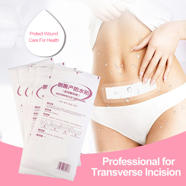 5 stk sårforbinding keisersnitt postpartum vanntett dusjplaster #1