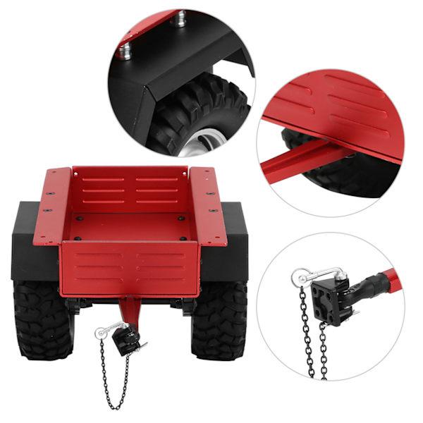 Aluminiumlegering Trailer Bil Hög Simulering RC Bilfordon Modell Barnleksak Röd