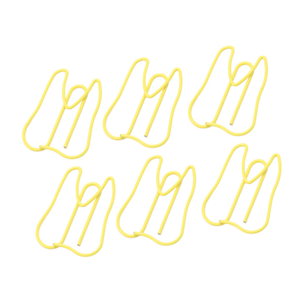 100 STK Papirclips Metal Multifunktionel Papir Memo Clip Bærbare kontorclips til dokument gul