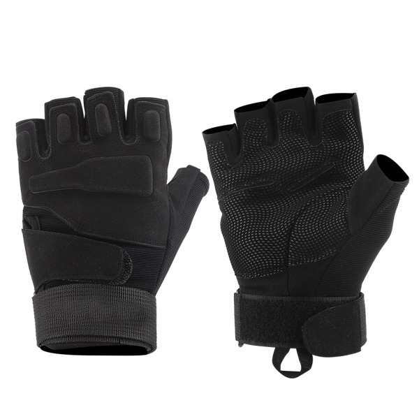 Herre Black Eagle Halvfinger Hansker Utendørs Sport Halv Finger Fitness Klatresport Militær Fan Anti-skli hansker (Halvfinger hansker XL)