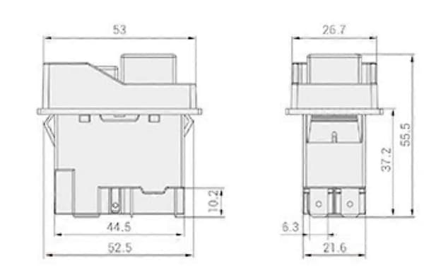 Elektromagnetiske afbrydere Trykknapafbryder til haveredskaber KJD17 220V 4-ben - Terminaler, 5.3*2.67*5.55cm