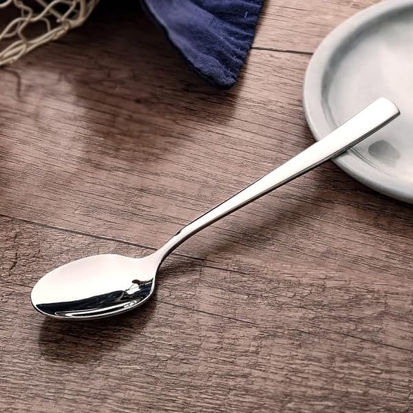 Teskeer i rustfrit stål, teskeer med spejlpoleret finish, kaffeskeer med moderne og elegant design. (12 stk.)