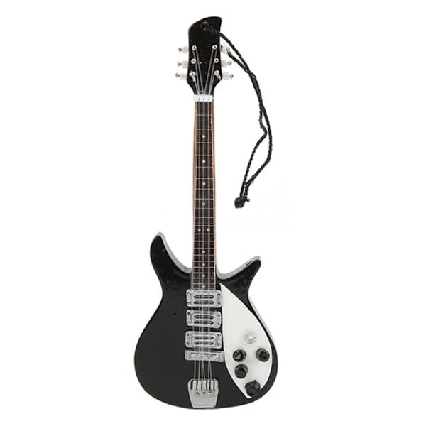 Musikinstrumenter Guitar Vedhæng Sort Base Træ Manuel Miniature Fin Detalje Håndværk Model Samling