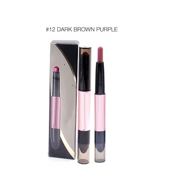 Dobbelthodet matt lipgloss leppestift langvarig vanntett leppestift 12#