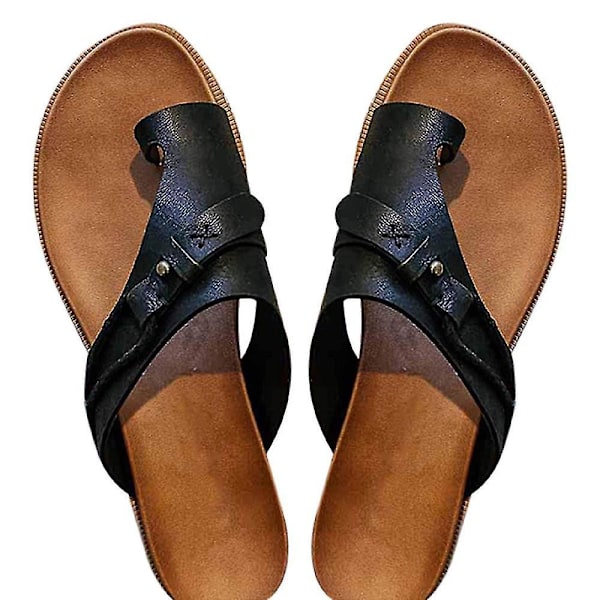 Ortopediske Sko for Hallux Valgus - Kvinner - Flat Sandaler - Svart