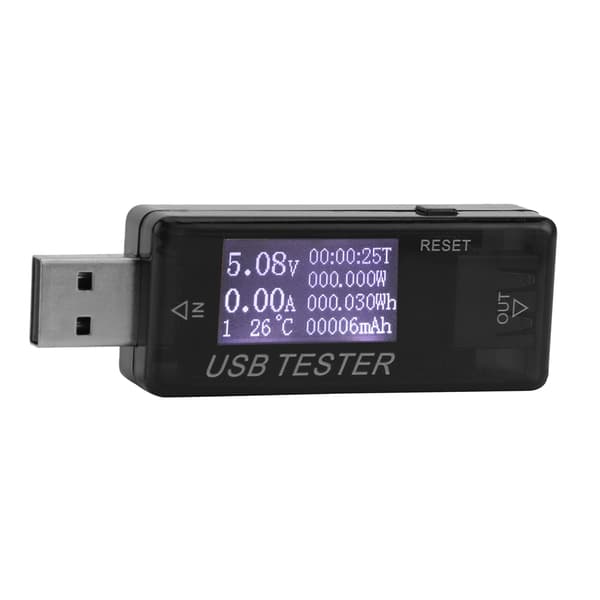 Testare Digital USB Spänning Ström Mätare Voltmeter 8 I 1 Detektor 0‑5A 0‑150W 4‑30VSvart