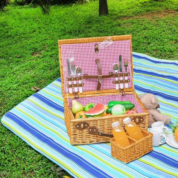 Stort picnictæppe, foldbart vandtæt udendørstæppe, holdbart strandmåttetæppe, udendørs picnictæppe til camping, vandreture, strandrejser