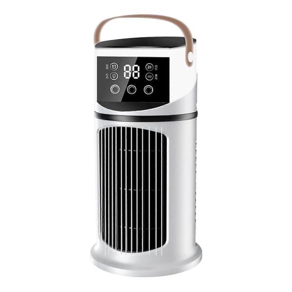 Bærbar Aircondition Luftfugter Ventilator - USB Køleventilator med 9 Justerbare Niveauer til Soveværelse, Stue & Sommer White
