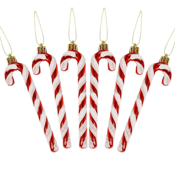 6 st Julglitter Godis Käpp Plast Godis Käpp Julgransdekorationer för Jul Nyår Party Tillbehör