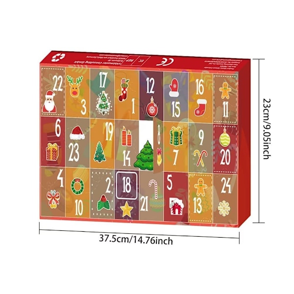 Julbroch Adventkalender för Barn, 24 Dagars Nedräkningspresent