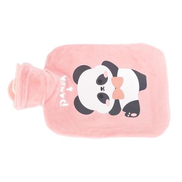 Varmtvannsflaske 1000ml Anti-eksplosiv Tykk PVC Plysjdesign Lekkasjesikker Gjenbrukbar Vannfylt Håndvarmerpose for Vinter Muskel Smerter Feber Rosa