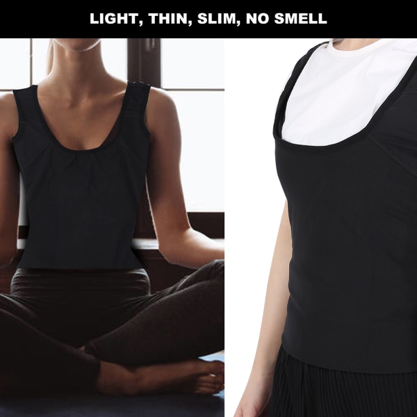 Kvinners svettevest Body Shaper skjorte Thermo slankende Shapewear Vest for kvinner L/XL