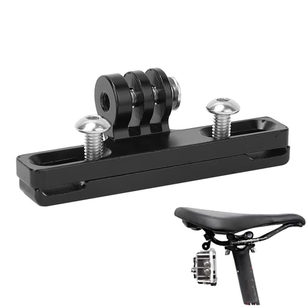 Aluminiumslegering Sort Cykelbase Cykelsaddel Pude Klips Montering til Gopro Hero6/5/4/3 Kamera