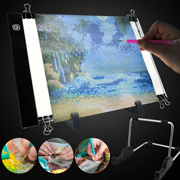 6 kpl:n set diamond painting LED-valot taidetarvikkeet valopaneelin läppäkirjasarja A4