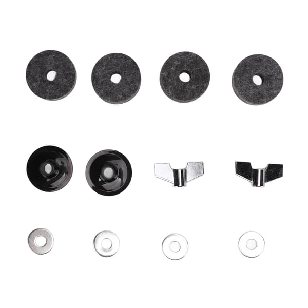 12 kpl symbaalin korvaustarvikkeet huovat holkit 4 cm hi hat -kytkinkuppi siipimutterit aluslevy (harmaa)