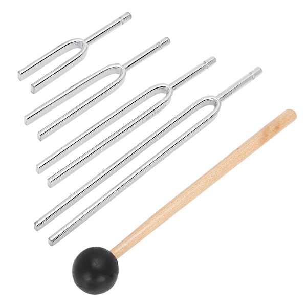 Stämgaffel Aluminiumlegering Stämgaffel Trähammare Sound Healing Therapy Tool SetC128-C1024 4st