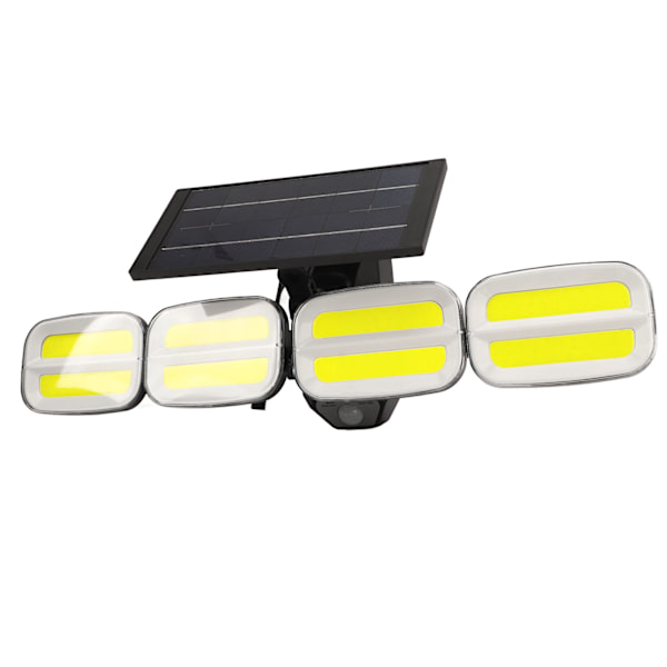Solcellslampor utomhus solcellslampor rörelsesensorlampor 4 huvuden 800lm 6500K 360 graders vidvinkelbelysning IP65 vattentät 200LED