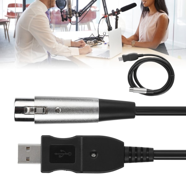 Mikrofonin mikrofoniliitäntäkaapelisovitin USB -XLR-mikrofoniliitäntäkaapelin johto 3 metriä