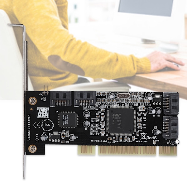 PCI 16X till 4-portars SATA-stigningskort 5 Gbps Sil3114 Master SATA PCI 4-portars expansionskort