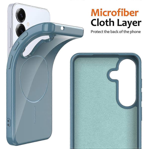 Magnetic Phone Case with MagSafe Compatibility, TPU Cover for Galaxy S25 FE, Includes Lanyard Blue