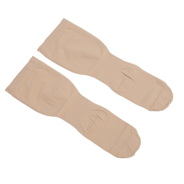 Knähöga åderbråcksstrumpor Plus Size Close Toe 23 Till 32 mmHg Kompressionsstödstrumpor Hudfärg 4XL