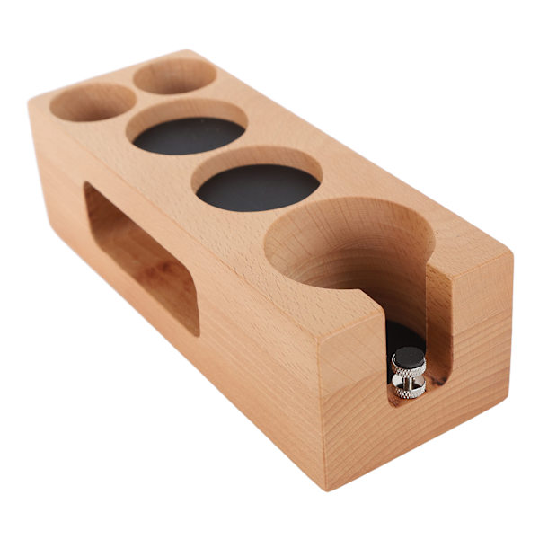 Trefot i tre for kaffepresser - Stativ for kaffepresser i tre til hjem, kafé, restaurant, hotell, kontor - 58 mm, 5 hull
