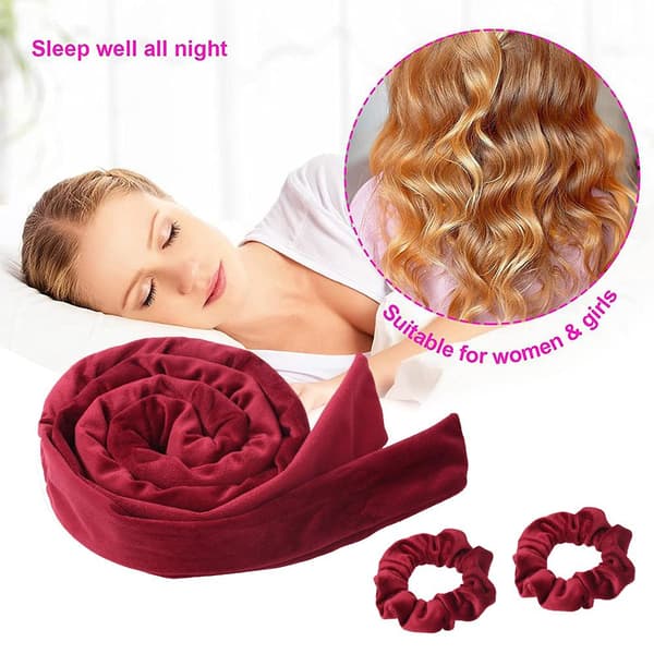 Värmelös locktång för kvinnor, ingen värme, lockband med scrunchies, sovlockar, rosetthårrullar