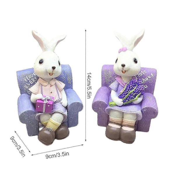 Påske Resin Kanin Æg Påskepynt, Forår Påske Kanin Figur S Style5