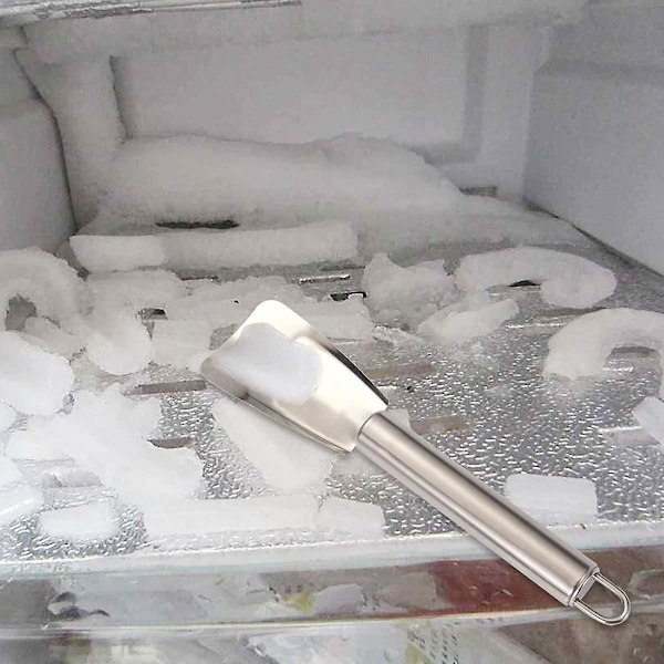 1 st Ishacka för Frys, Köksfrys Spade, Rostfritt Stål, Avfrostningsspade, Kylskåpstillbehör för Rengöring av Kylskåp, 19 cm