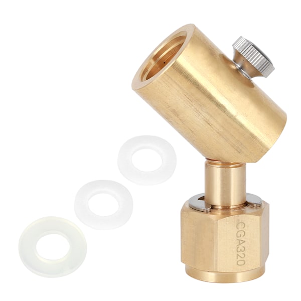 CGA320-kyynärpää CO2-soodakoneen täyttöadapteri vapautusventtiilillä SodaStream / Soda Club -laitteille