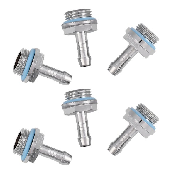 6 kpl PC vesijäähdytys TwoTouch Fitting G1/4 kierretankoliitin putkelle 7,5mm A