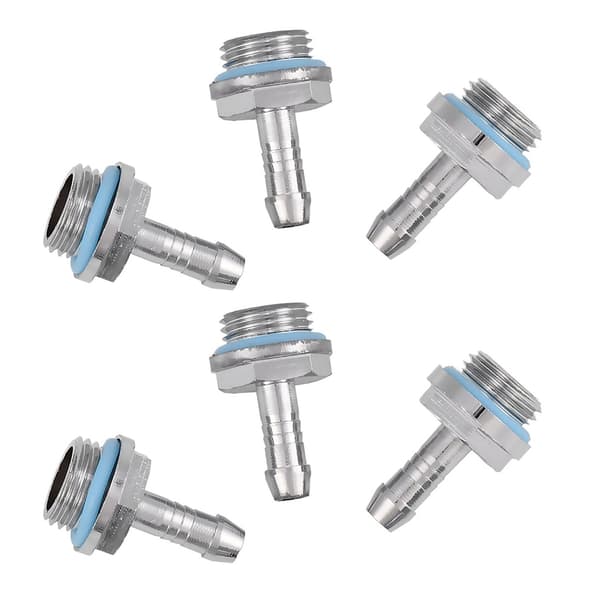 6 stk. PC Vandkøling TwoTouch Fitting G1/4 Gevind Barb Connector til slange 7,5 mm A