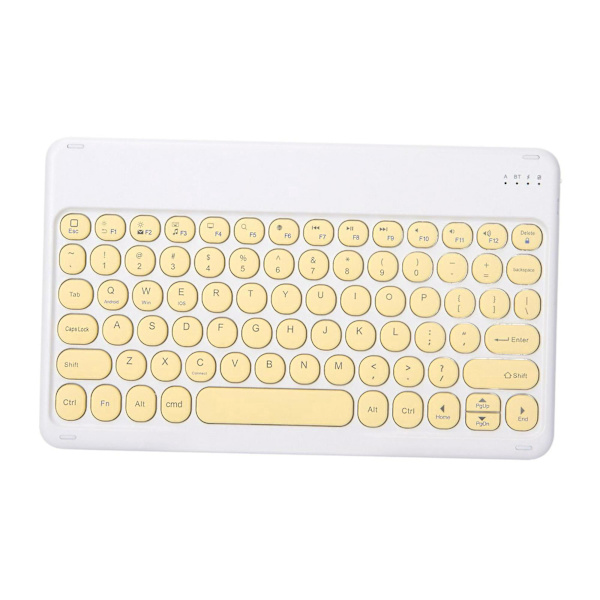 Laderbar trådløst Bluetooth-tastatur med gule knapper