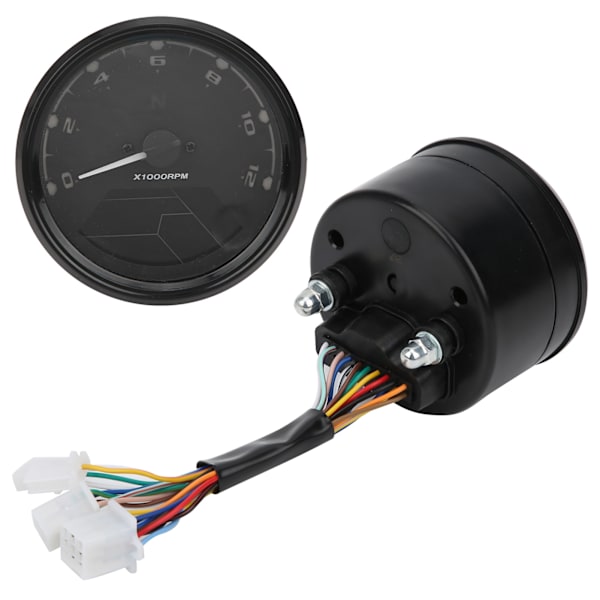 Motorcykel Speedometer LED Multifunktion Digital Indikator Dial Blå Baggrundsbelyst DC 12V