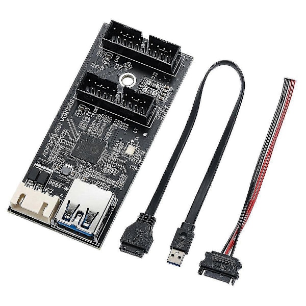 Usb 3.2 Gen1 -kaksois-19-nastainen urosadapterikortti, 5 Gbps Usb3.0 - 2-porttinen 19-nastainen laajennuskortti, yhteensopiva Windowsin kanssa