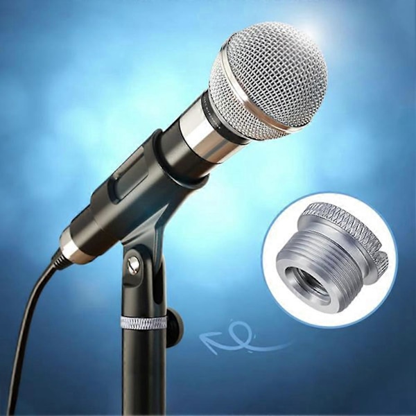10 st Mikrofon Skruv Adapter 3/8 tum till 5/8 tum Hane Mic Gänga Silver23