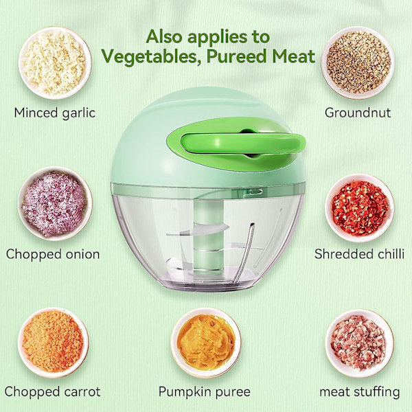 Multifunktionell Mini-vitlökshackare - Enkel rengöring - Perfekt för att hacka grönsaker, lök, kött och mer - Söt manuell matberedare