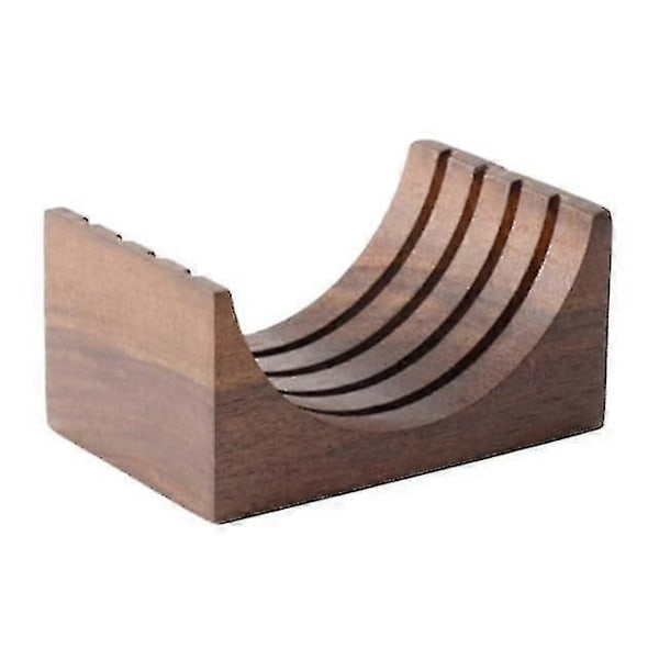 Espresso Kaffe Puck Screen Stand, Genanvendelig Træ Valnød Stand Til 51/53/58mm Espresso Portafilter Puck Screen 4 Gitre