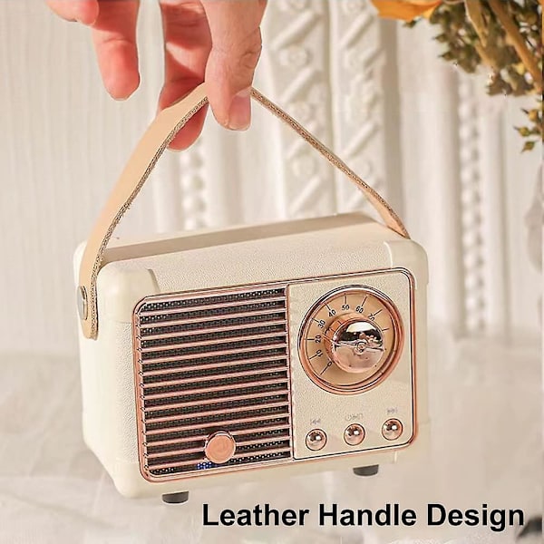 Retro Bluetooth-høyttaler med klar stereolyd og fyldig bass