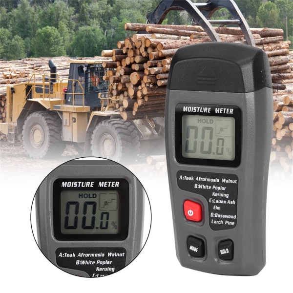 Digital LCD Handhållen Trä Fuktmätardampdetektor Hygrometer Tester Sensor