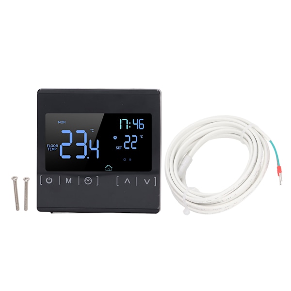 Programmerbar digital termostat smart berøringsskjerm hjem termostat for svette damprom AC85V til 250V