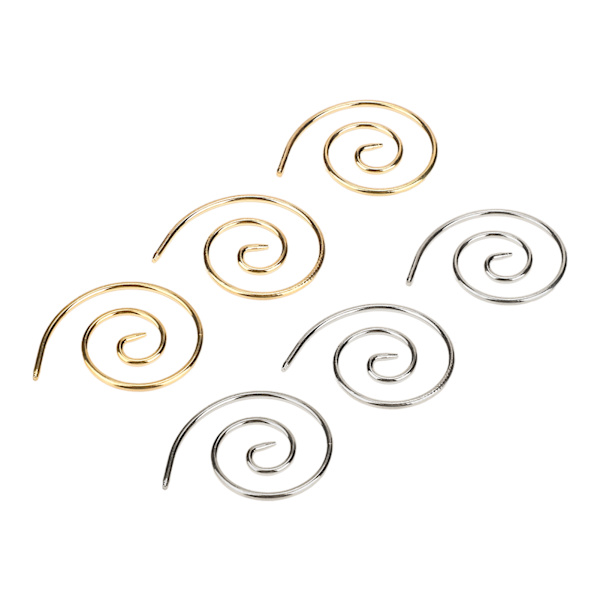 6 st spiralkabel sticknål rostfritt stål tålig lättvikts böjd gobeläng nålar för halsduk Sjal kofta