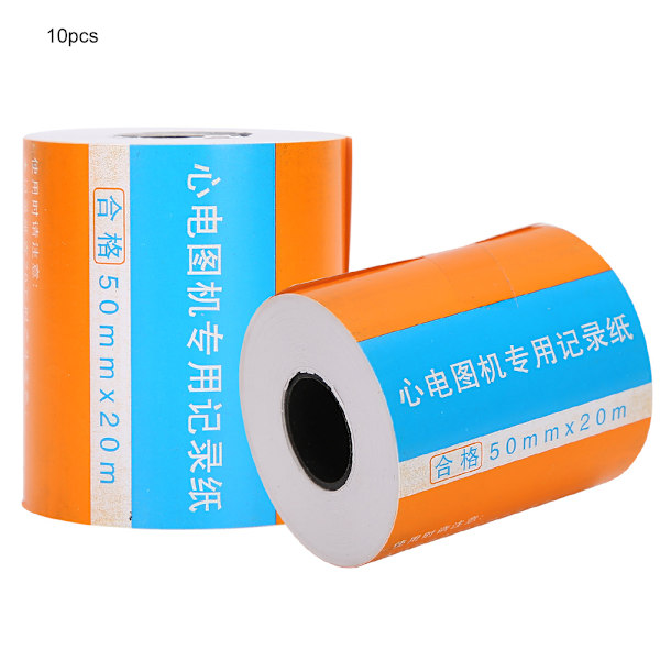 10 kpl thermal elektrokardiografikonetulostuspiirustuspaperi 50mm x 20m
